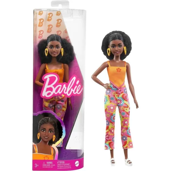 Barbie Doll Kids Toys Curly Black Hair and Petite Body Type Fashionistas Y2KStyle Clothes and AccessoriesRetro florals