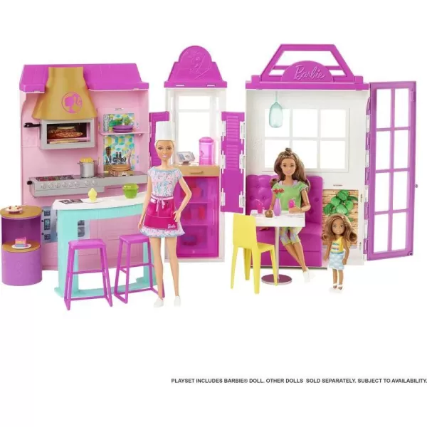 Barbie Doll amp Playset Cook n Grill Restaurant with Pizza Oven amp 30 Pieces Including Furniture amp Kitchen AccessoriesBarbie Doll amp Playset Cook n Grill Restaurant with Pizza Oven amp 30 Pieces Including Furniture amp Kitchen Accessories