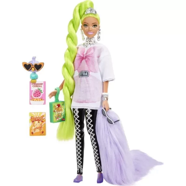 Barbie Doll and Accessories Barbie Extra Fashion Doll with Neon Green Hair and Feather Boa Pet ParrotBarbie Doll and Accessories Barbie Extra Fashion Doll with Neon Green Hair and Feather Boa Pet Parrot