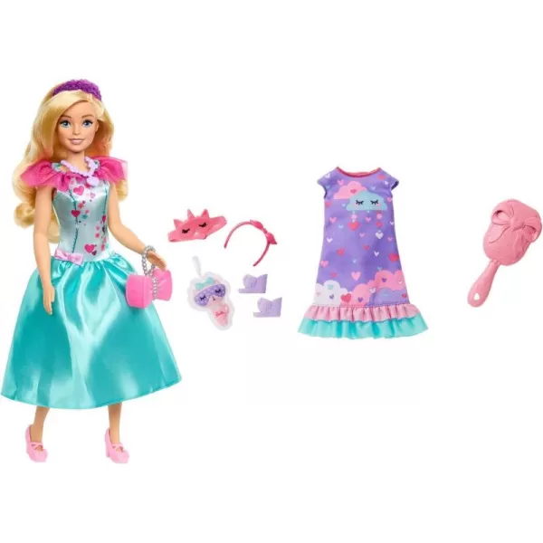 Barbie Doll for Preschoolers My First Barbie Malibu Deluxe Doll Blonde with Accessories Soft Poseable Body Party amp Bedtime Themed FashionsPurple Dress