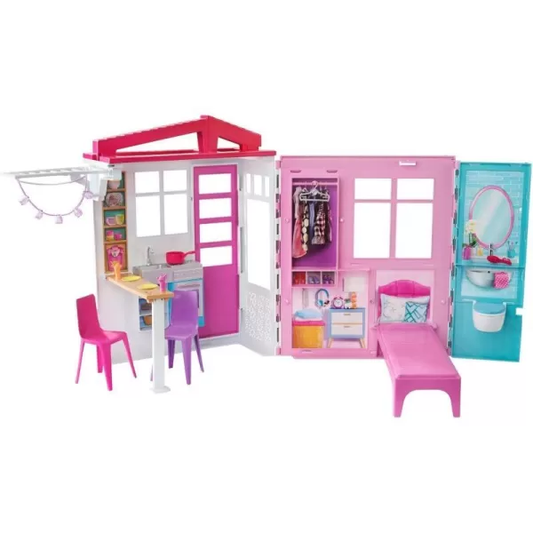 Barbie Dollhouse Portable 1Story Playset with Pool and Accessories for 3 to 7 Year Olds Amazon ExclusiveAccessories