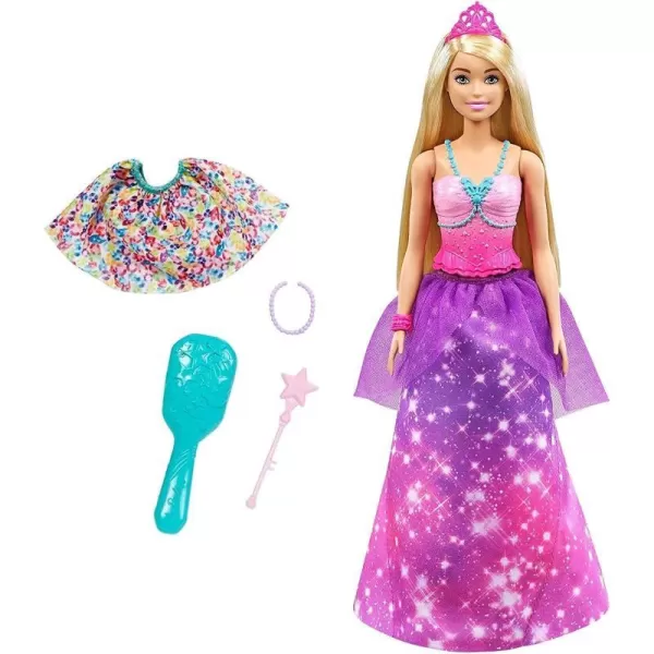 Barbie Dreamtopia 2in1 Princess to Mermaid Fashion Transformation Doll Blonde 115in with 3 Looks and Accessories for 3 to 7 Year OldsRainbow Princess and Mermaid