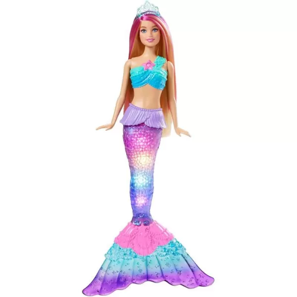 Barbie Dreamtopia Doll Mermaid Toy with WaterActivated LightUp Tail PinkStreaked Hair amp 4 Colorful Light Shows  12 inchesBlonde