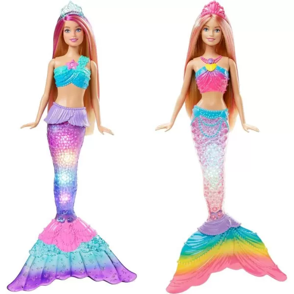 Barbie Dreamtopia Doll Rainbow Lights Mermaid with Glimmering LightUp Rainbow Tail Headband and Blonde HairRainbow Tail  Twinkle Lights