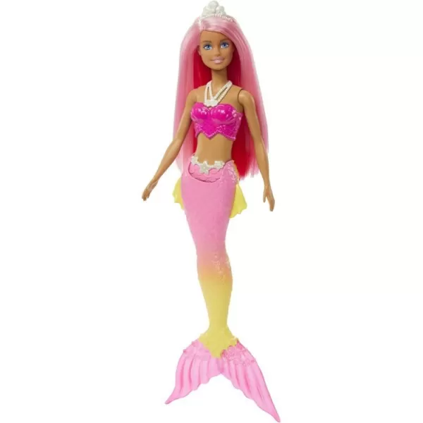 Barbie Dreamtopia Mermaid Doll Pink Hair Pink amp Yellow Ombre Tail amp Tiara AccessoryHot Pink Hot Pink