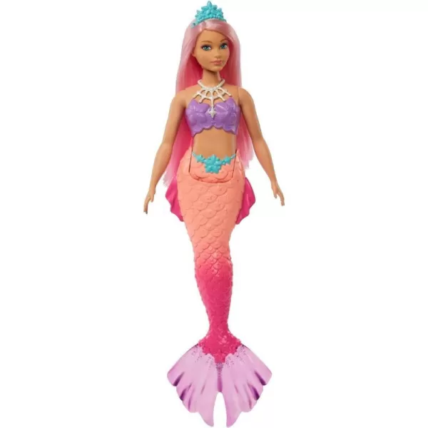 Barbie Dreamtopia Mermaid Doll Pink Hair Pink amp Yellow Ombre Tail amp Tiara AccessoryPurple Multicolor