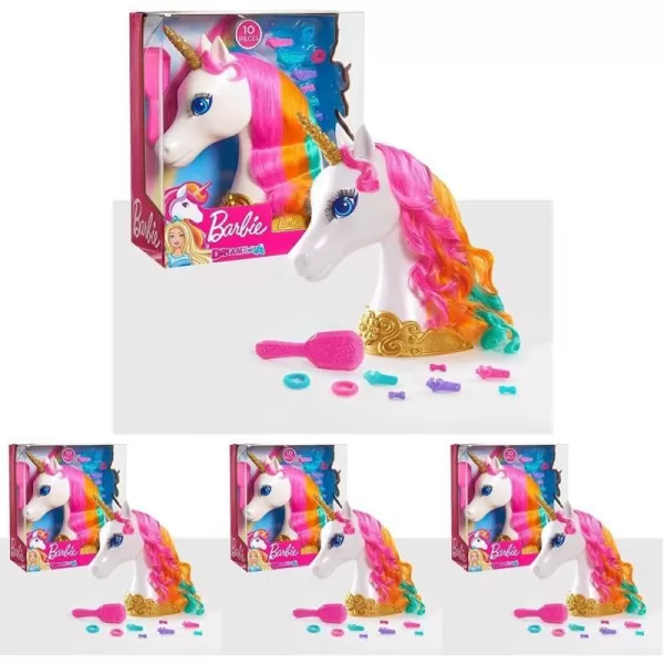 Barbie Dreamtopia Unicorn Styling Head 10pieces Kids Toys for Ages 3 Up by Just Play1 Count Pack of 4