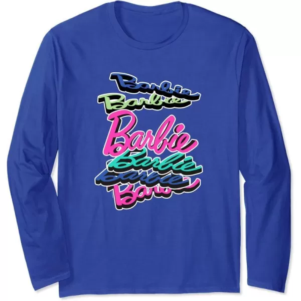 Barbie Falling Logo Long Sleeve TShirtRoyal Blue