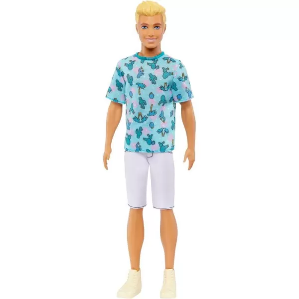 Barbie Fashionistas Ken Fashion Doll 211 with Blonde Hair Blue Cactus Tee White Shorts and SneakersBarbie Fashionistas Ken Fashion Doll 211 with Blonde Hair Blue Cactus Tee White Shorts and Sneakers