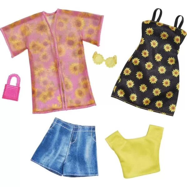 Barbie Fashions 2Pack 2 Outfits amp 2 Accessories Shirt Shorts amp Kimono Sleeveless Sunflower Dress Purse amp Sunglasses Kids 3 Years Old amp UpBarbie Fashions 2Pack 2 Outfits amp 2 Accessories Shirt Shorts amp Kimono Sleeveless Sunflower Dress Purse amp Sunglasses Kids 3 Years Old amp Up