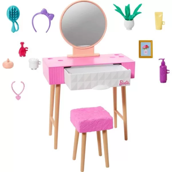 Barbie Furniture and Accessories Doll House Decor Set with Dishwasher Theme Kitchen AddOn with Counter SinkVanity Set Multicolor