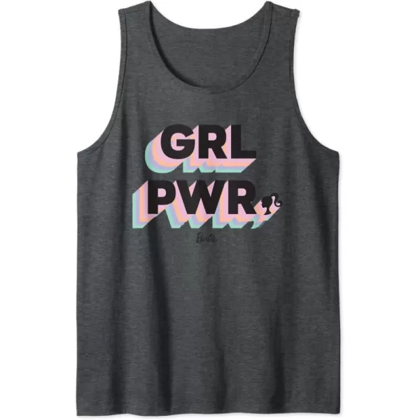 Barbie Girl Power Tank TopDark Heather Grey