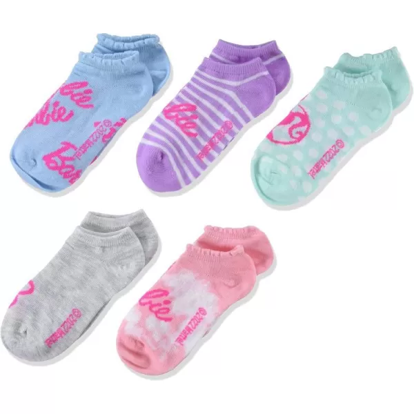 Barbie Girls 5 Pack No Show SocksPink Light