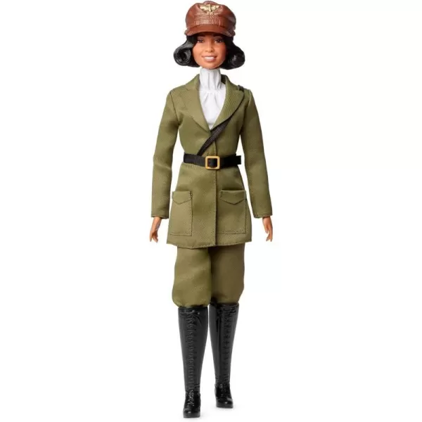 Barbie Inspiring Women Doll Bessie Coleman Collectible Dressed in Aviator Suit with Helmet and GogglesBarbie Inspiring Women Doll Bessie Coleman Collectible Dressed in Aviator Suit with Helmet and Goggles