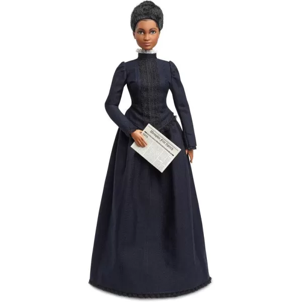 Barbie Inspiring Women Doll Ida B Wells Collectible with Blue Dress and Newspaper AccessoryBarbie Inspiring Women Doll Ida B Wells Collectible with Blue Dress and Newspaper Accessory