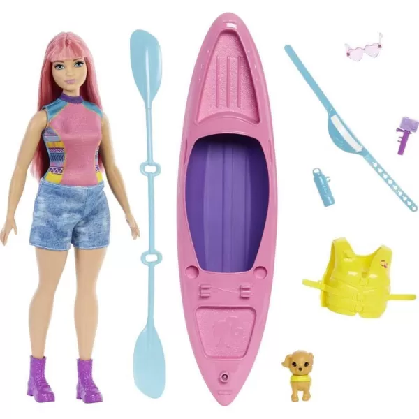 Barbie It Takes Two Doll amp Accessories Malibu Camping Playset with Doll Pet Puppy amp 10 Accessories Including Sleeping BagDaisy Kayaking