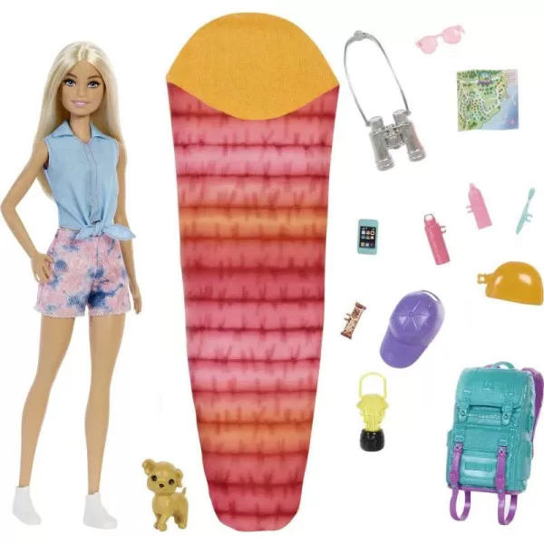 Barbie It Takes Two Doll amp Accessories Malibu Camping Playset with Doll Pet Puppy amp 10 Accessories Including Sleeping BagMalibu Camping