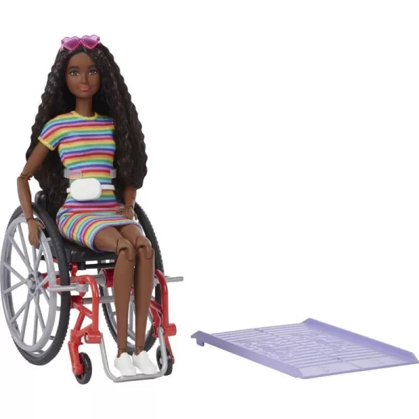 Barbie Ken Fashionistas Doll 167 with Wheelchair and Ramp Wearing TieDye Shirt Black Shorts and Accessories Amazon ExclusiveRainbow Stripes