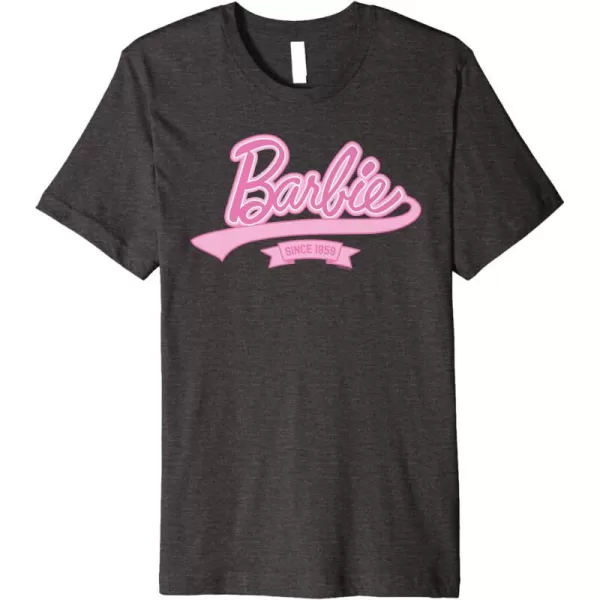 Barbie Logo  Since 1959 Premium TShirtDark Heather Grey