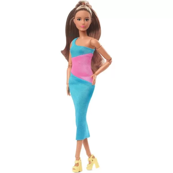 Barbie Looks Doll with Curly Blonde Hair Dressed in Ruched Crop Top amp Satiny Lavender Shorts Posable Made to Move Body For 6 years and olderBrunette