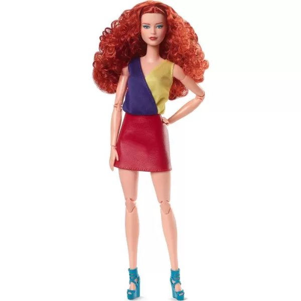 Barbie Looks Doll with Curly Blonde Hair Dressed in Ruched Crop Top amp Satiny Lavender Shorts Posable Made to Move Body For 6 years and olderRed Curly Hair