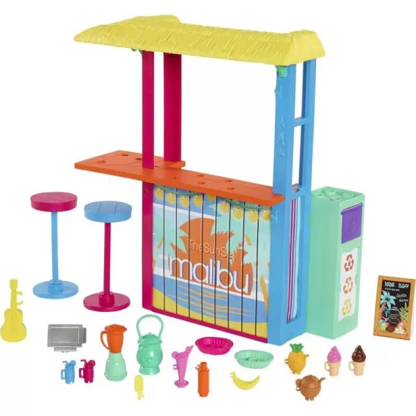 Barbie Loves The Ocean Beach Shack Playset with 18 Accessories Made from Recycled Plastics Gift for 3 to 7 Year OldsBarbie Loves The Ocean Beach Shack Playset with 18 Accessories Made from Recycled Plastics Gift for 3 to 7 Year Olds