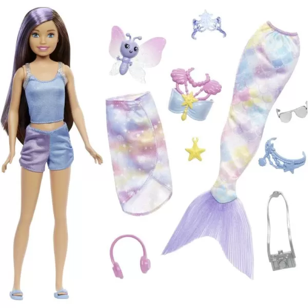 Barbie Mermaid Power Doll Skipper with 10 Pieces Including Beachy Clothing Mermaid Tail Pet Butterfly amp AccessoriesSkipper