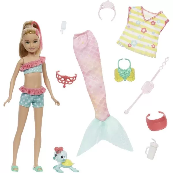 Barbie Mermaid Power Doll Skipper with 10 Pieces Including Beachy Clothing Mermaid Tail Pet Butterfly amp AccessoriesStacie