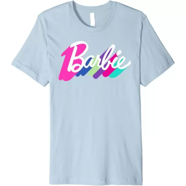 Barbie Multicolor Logo Premium TShirtBaby Blue