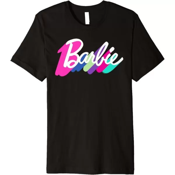 Barbie Multicolor Logo Premium TShirtBlack