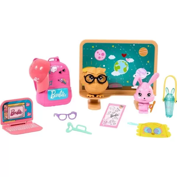 Barbie My First Barbie Accessories Story Starter School Pack with Chalkboard amp Classroom Pets Toys amp Gifts for Little Kids 135inch ScaleDog amp Cat Starter Pack