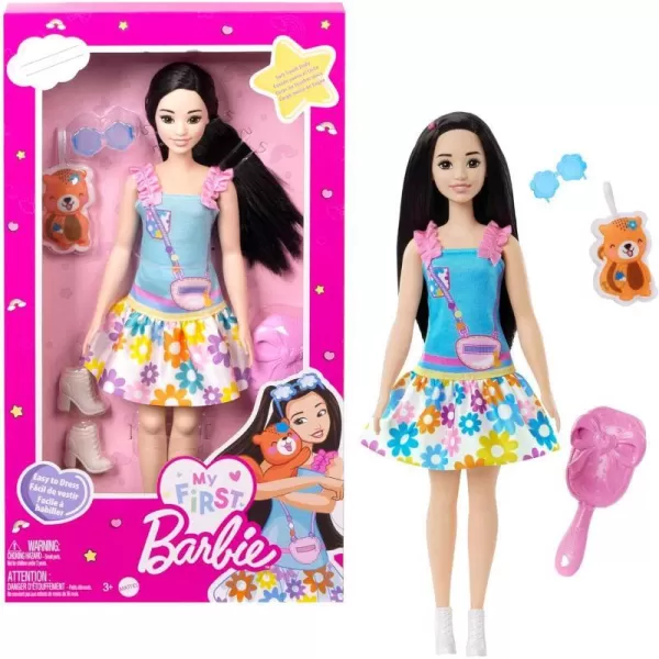 Barbie My First Barbie Preschool Doll Renee with 135inch Soft Posable Body amp Black HairPlush Squirrel amp AccessoriesSquirrel