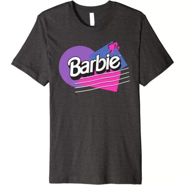 Barbie Retro Logo Premium TShirtDark Heather Grey