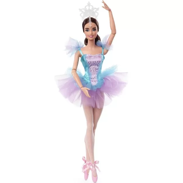 Barbie Signature Doll Ballet Wishes Posable Brunette With Ballerina Costume Tutu Tiara and Pointe Shoes