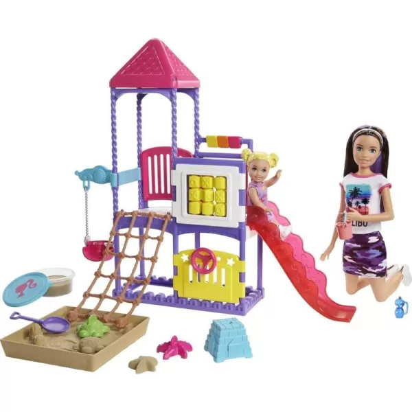 Barbie Skipper Babysitters Inc Climb n Explore Playground Dolls amp Playset with Babysitting Toddler Doll Play Station Moldable Sand amp Accessories for Kids 3 to 7 Years Oldsingle