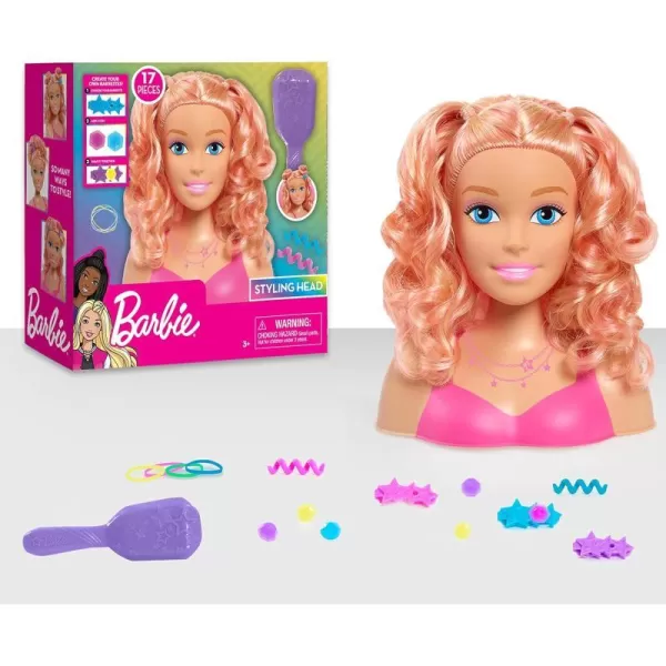 Barbie Small Styling Head Blonde Hair 17pieces Pretend Play Kids Toys for Ages 3 Up by Just PlayStyling Head Blonde Hair