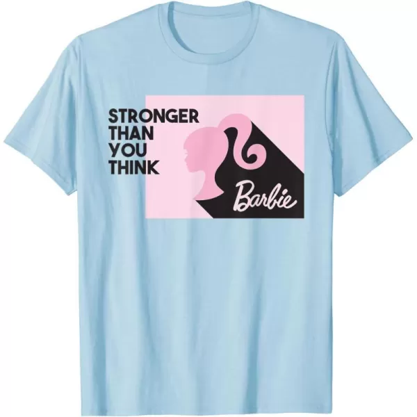 Barbie Stronger Than You Think Silhouette TShirtBaby Blue