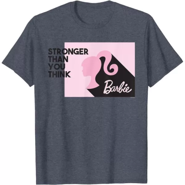 Barbie Stronger Than You Think Silhouette TShirtHeather Blue