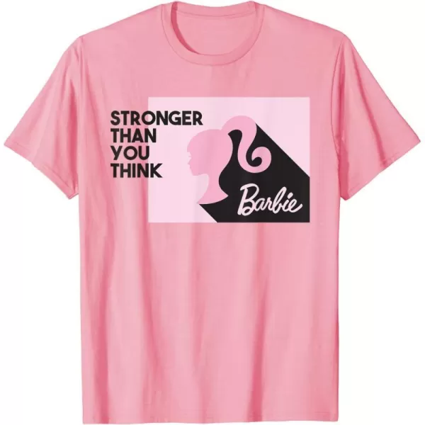 Barbie Stronger Than You Think Silhouette TShirtPink