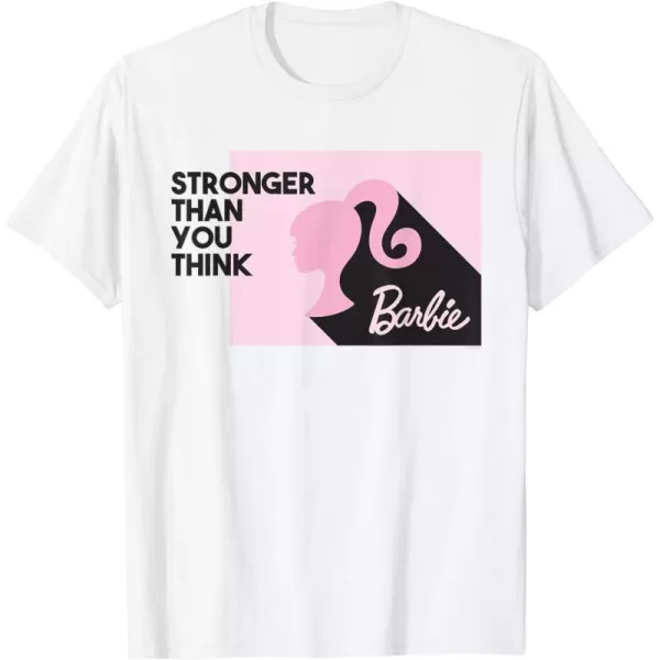 Barbie Stronger Than You Think Silhouette TShirtWhite