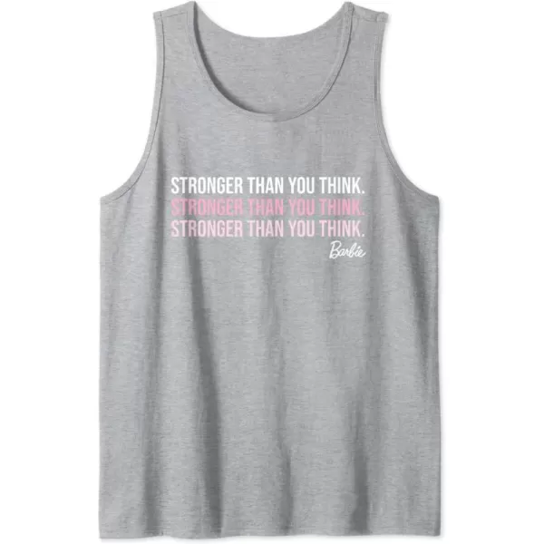 Barbie Stronger Than You Think Tank TopHeather Grey