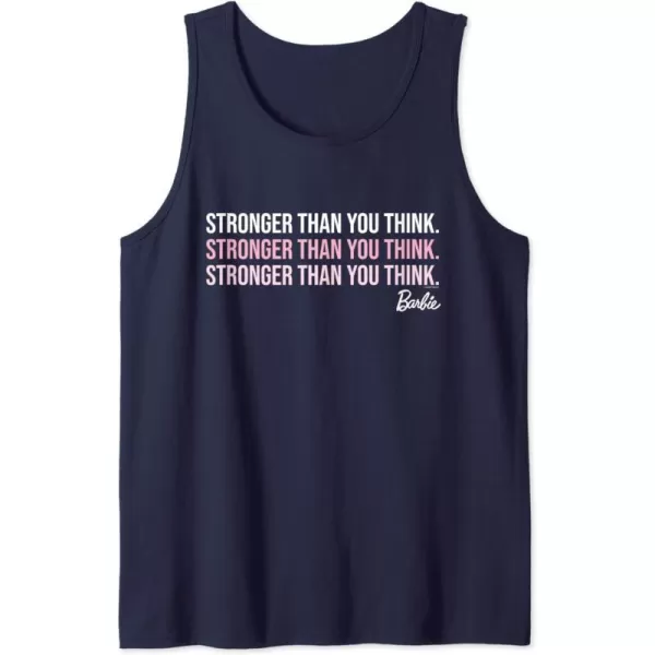 Barbie Stronger Than You Think Tank TopNavy Blue