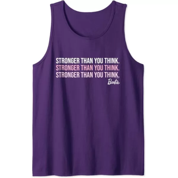 Barbie Stronger Than You Think Tank TopPurple