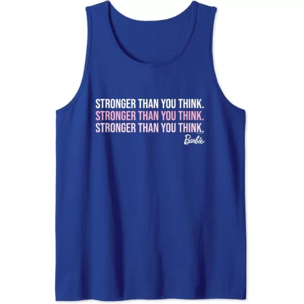 Barbie Stronger Than You Think Tank TopRoyal Blue