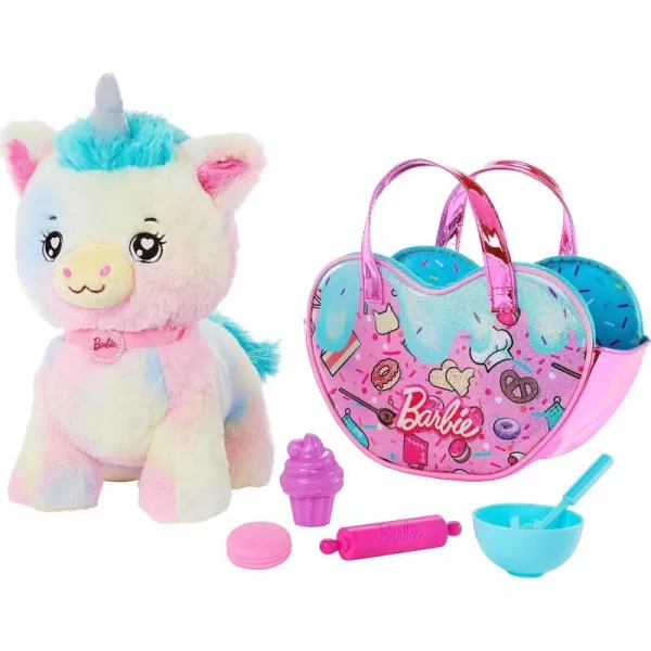 Barbie Stuffed Animals Unicorn Toys Plush Unicorn with DessertThemed Purse Playset and 5 Accessories Chef Pet AdventureBarbie Stuffed Animals Unicorn Toys Plush Unicorn with DessertThemed Purse Playset and 5 Accessories Chef Pet Adventure