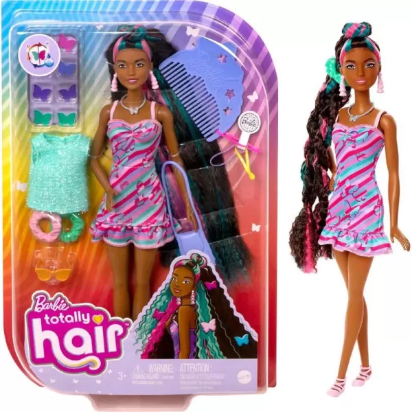 Barbie Totally Hair Doll StarThemed with 85Inch Fantasy Hair amp 15 Styling Accessories 8 with ColorChange FeatureButterfly