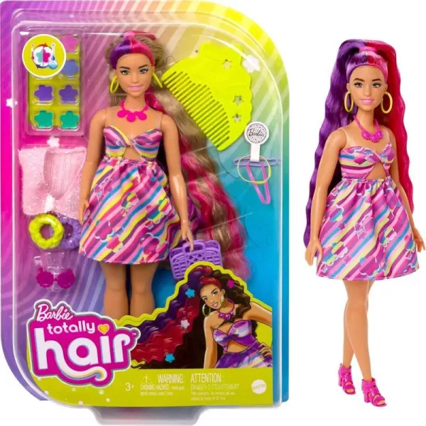 Barbie Totally Hair Doll StarThemed with 85Inch Fantasy Hair amp 15 Styling Accessories 8 with ColorChange FeatureFlower