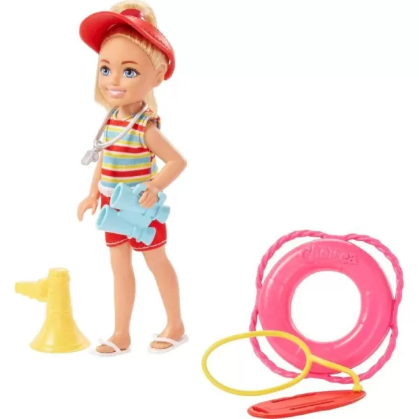 Barbie Toys Chelsea Doll and Accessories Lifeguard Set Chelsea Can Be Can Be Small Doll with 6 CareerThemed PiecesKids1 Multicolor