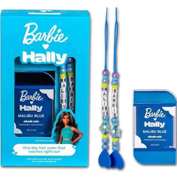 Barbie x Hally Temporary Hair Color for Kids  Blue Hair Dye  Barbie Hair Accessories for Women amp Girls  Barbie Makeup for Hair  Barbie Movie Merch  Barbie Clothes amp Shirt AccessoryMalibu Blue