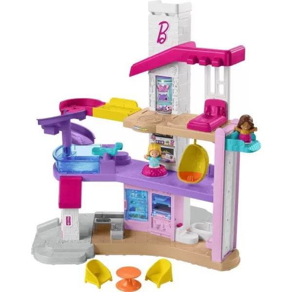 FisherPrice Little People Barbie Toddler Toy Little Dreamhouse Playset With Music Lights Sounds amp 7 Pieces For Ages 18 MonthsSimplified Packaging